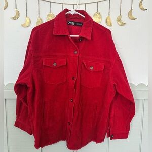 Zara Red Corduroy Jacket
